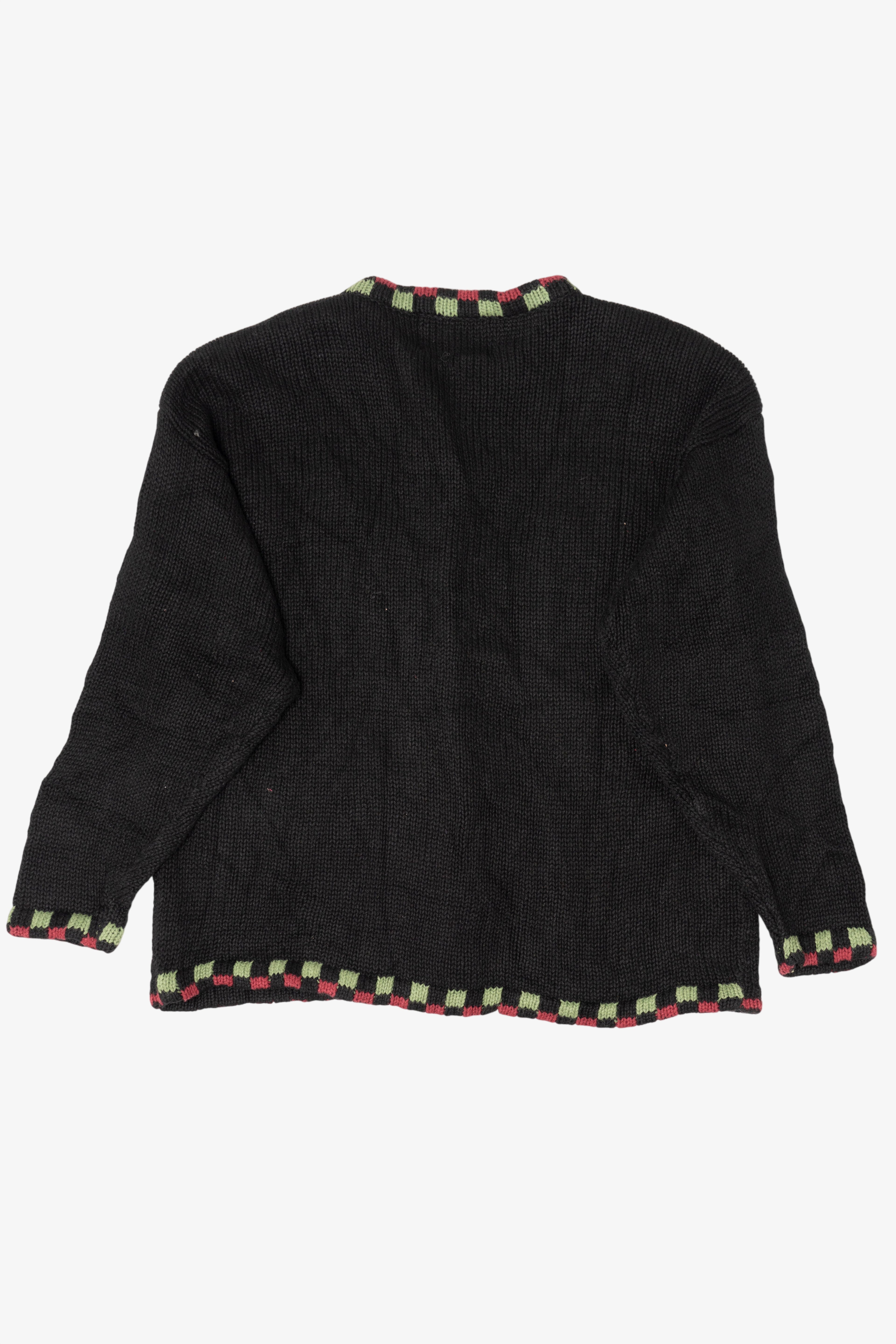 Vintage Black Tiara International Santa Ugly Christmas Cardigan (2000s)