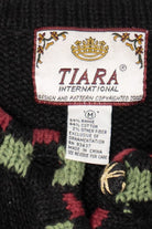 Vintage Black Tiara International Santa Ugly Christmas Cardigan (2000s)