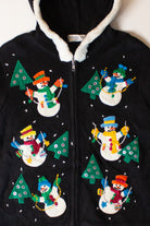 Vintage Hooded Snowmen Christmas Cardigan (1990s)