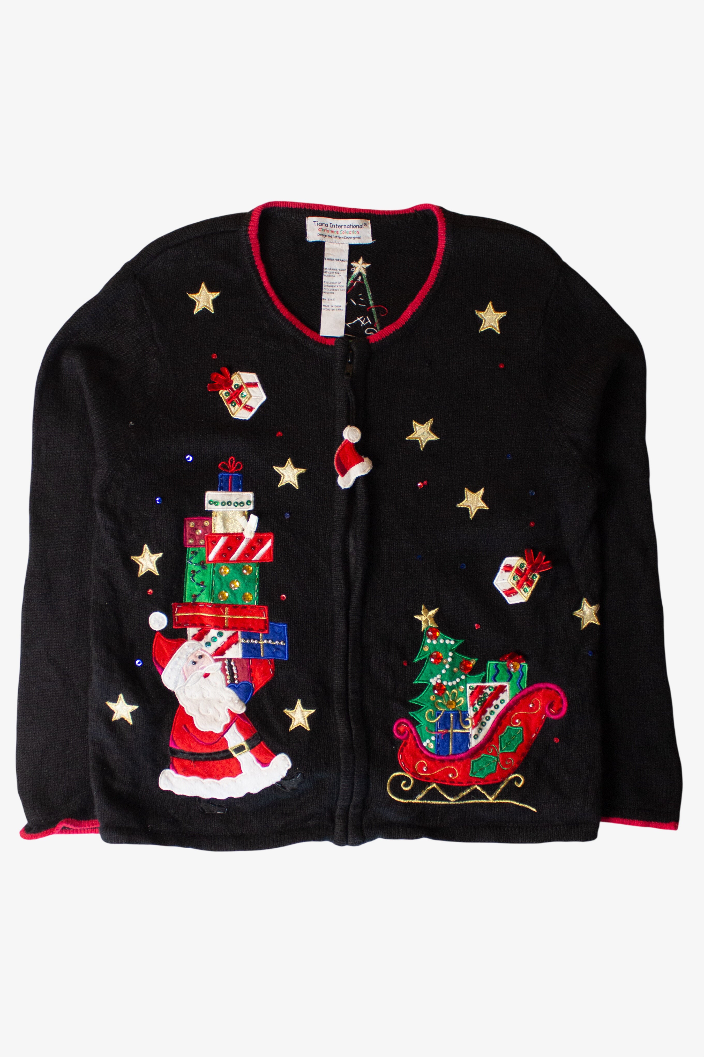 Vintage Santa Sleigh Christmas Cardigan (2000s)