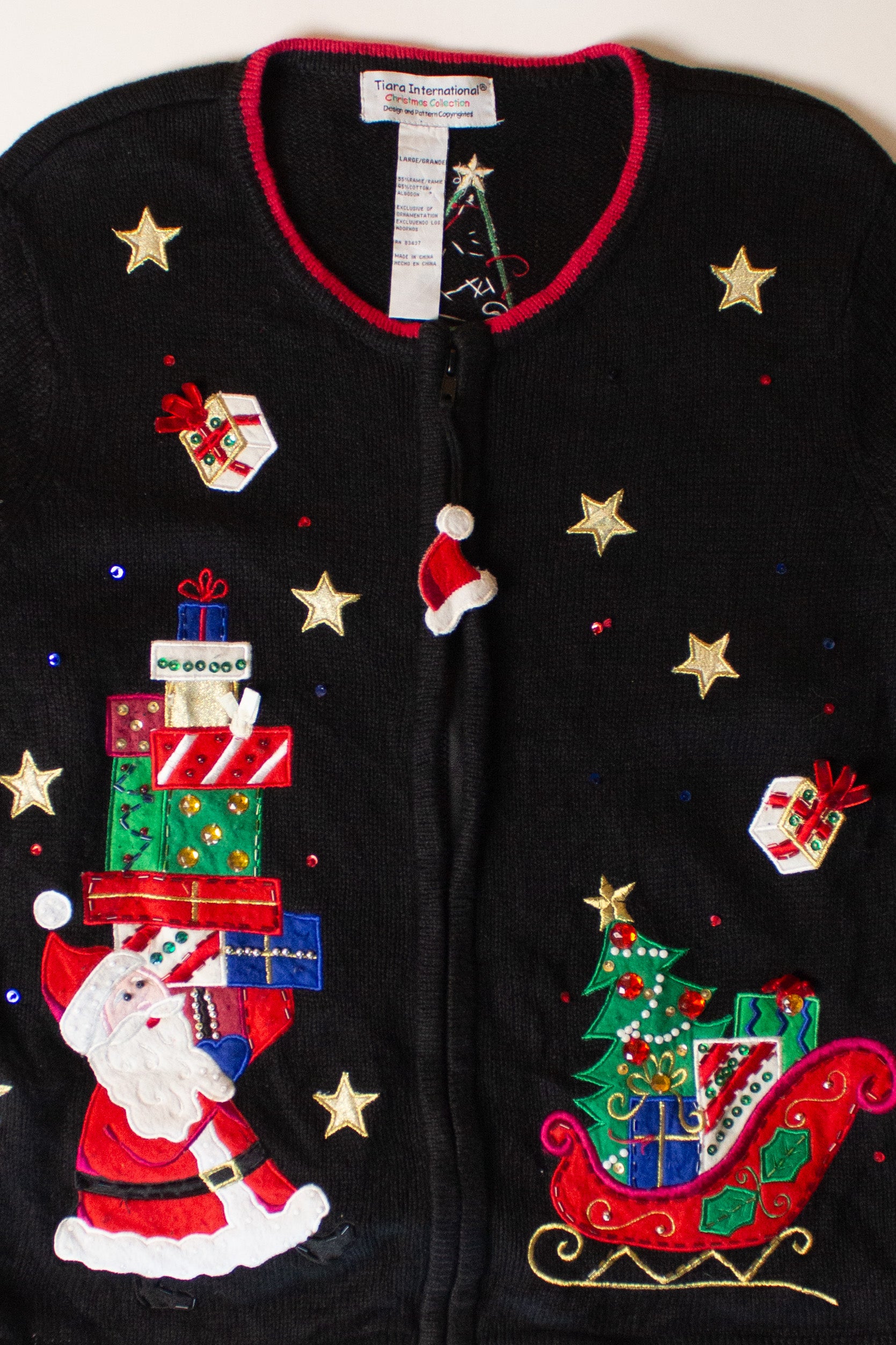 Vintage Santa Sleigh Christmas Cardigan (2000s)
