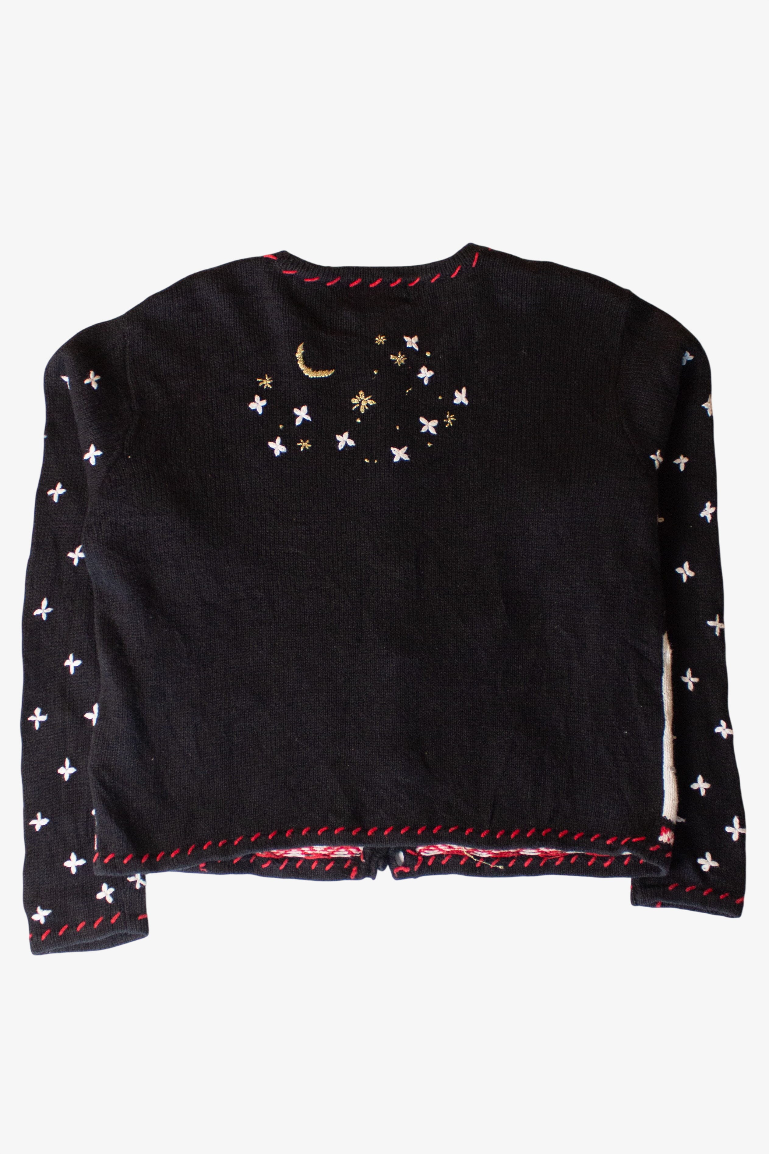 Vintage North Pole Reindeer Ugly Christmas Cardigan (1990s)