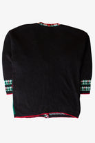 Vintage Black Pattern Ugly Christmas Cardigan (1990s)