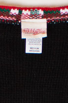 Vintage Black Pattern Ugly Christmas Cardigan (1990s)