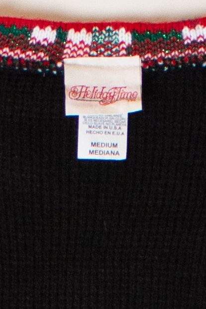Vintage Black Pattern Ugly Christmas Cardigan (1990s)