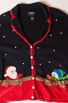 Vintage Santa Snowman Ugly Christmas Cardigan (2000s)