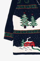 Vintage Navy Blue Ugly Christmas Cardigan (1990s)