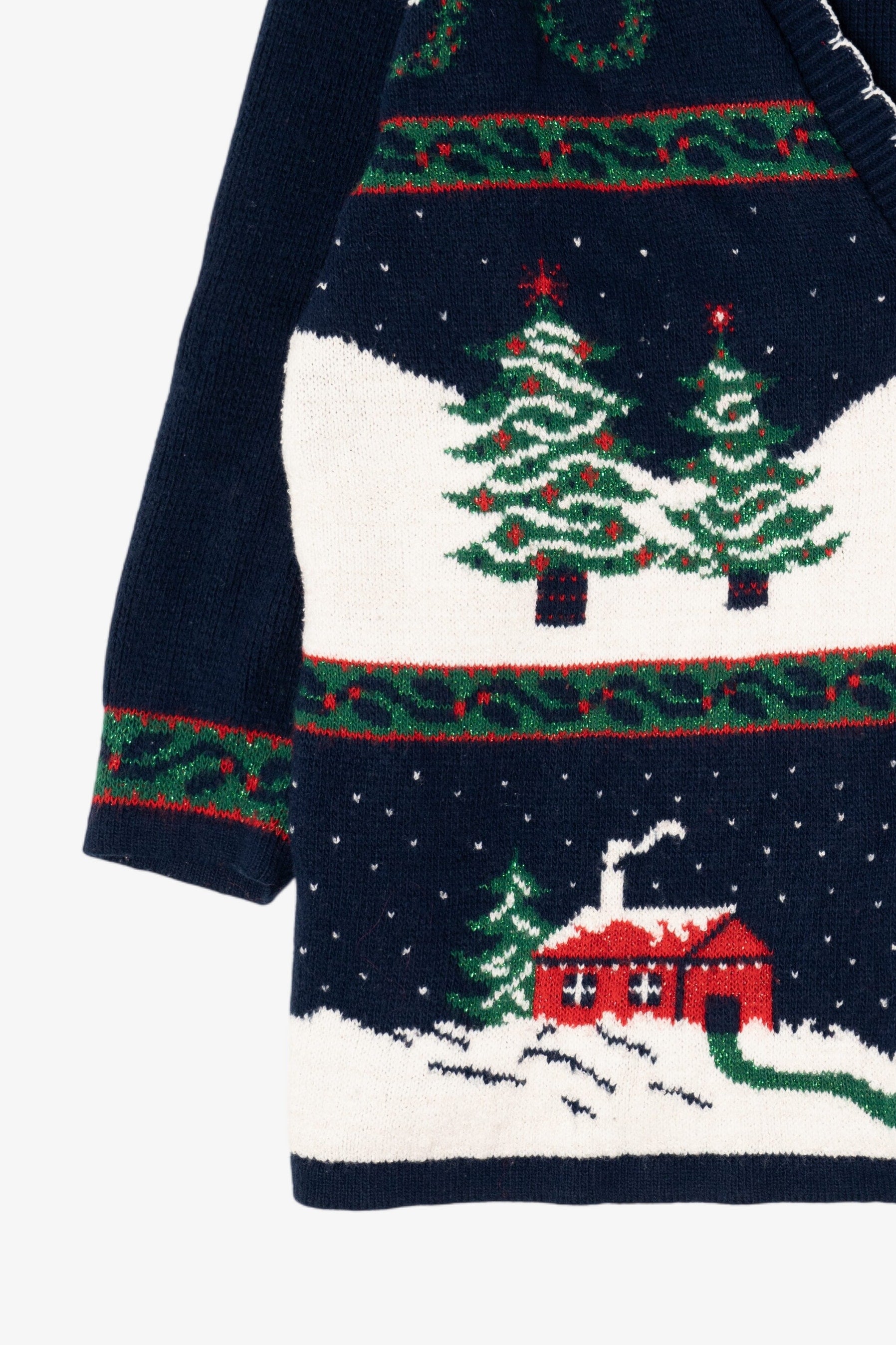 Vintage Navy Blue Ugly Christmas Cardigan (1990s)