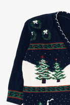 Vintage Navy Blue Ugly Christmas Cardigan (1990s)