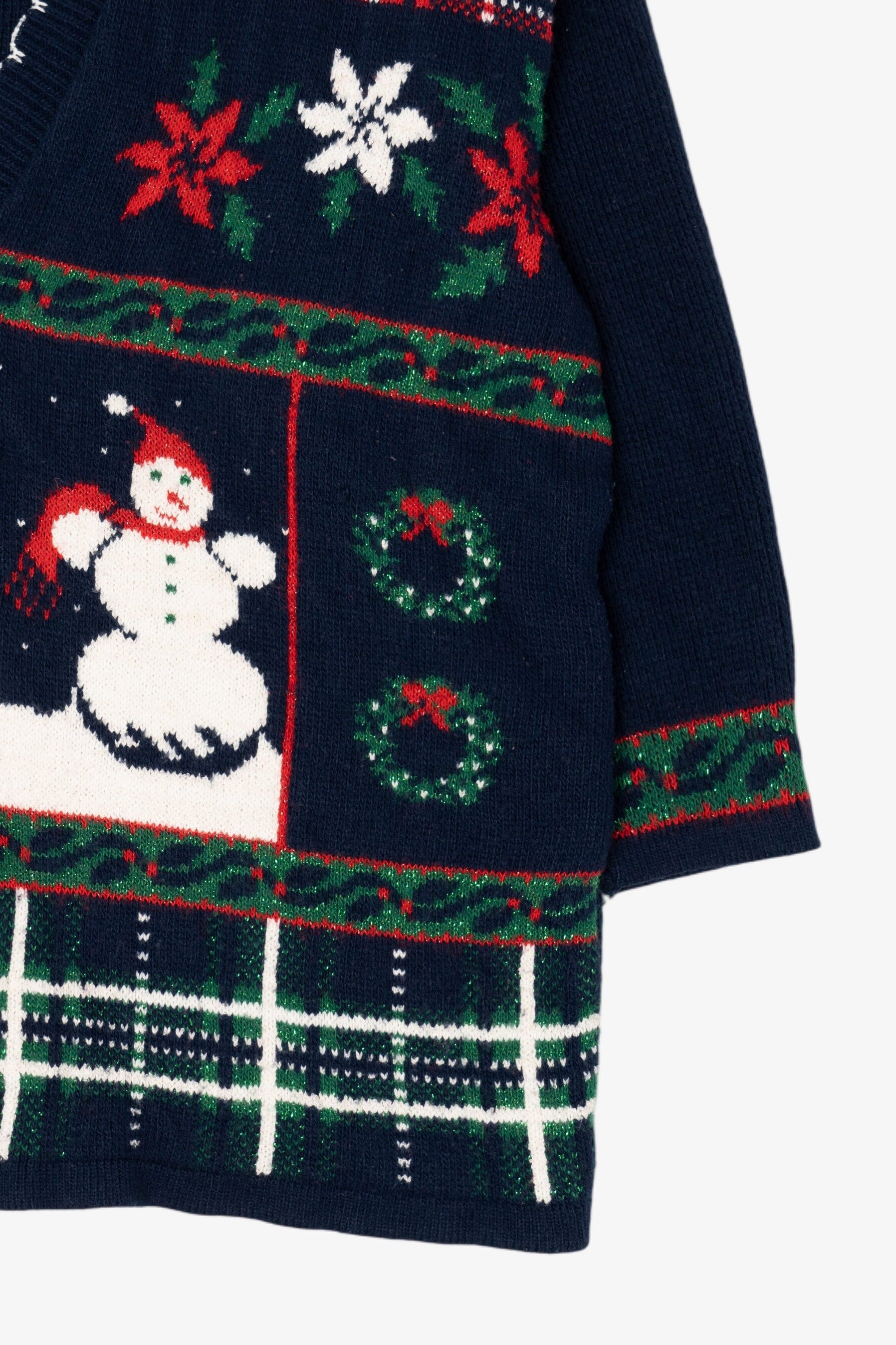 Vintage Navy Blue Ugly Christmas Cardigan (1990s)