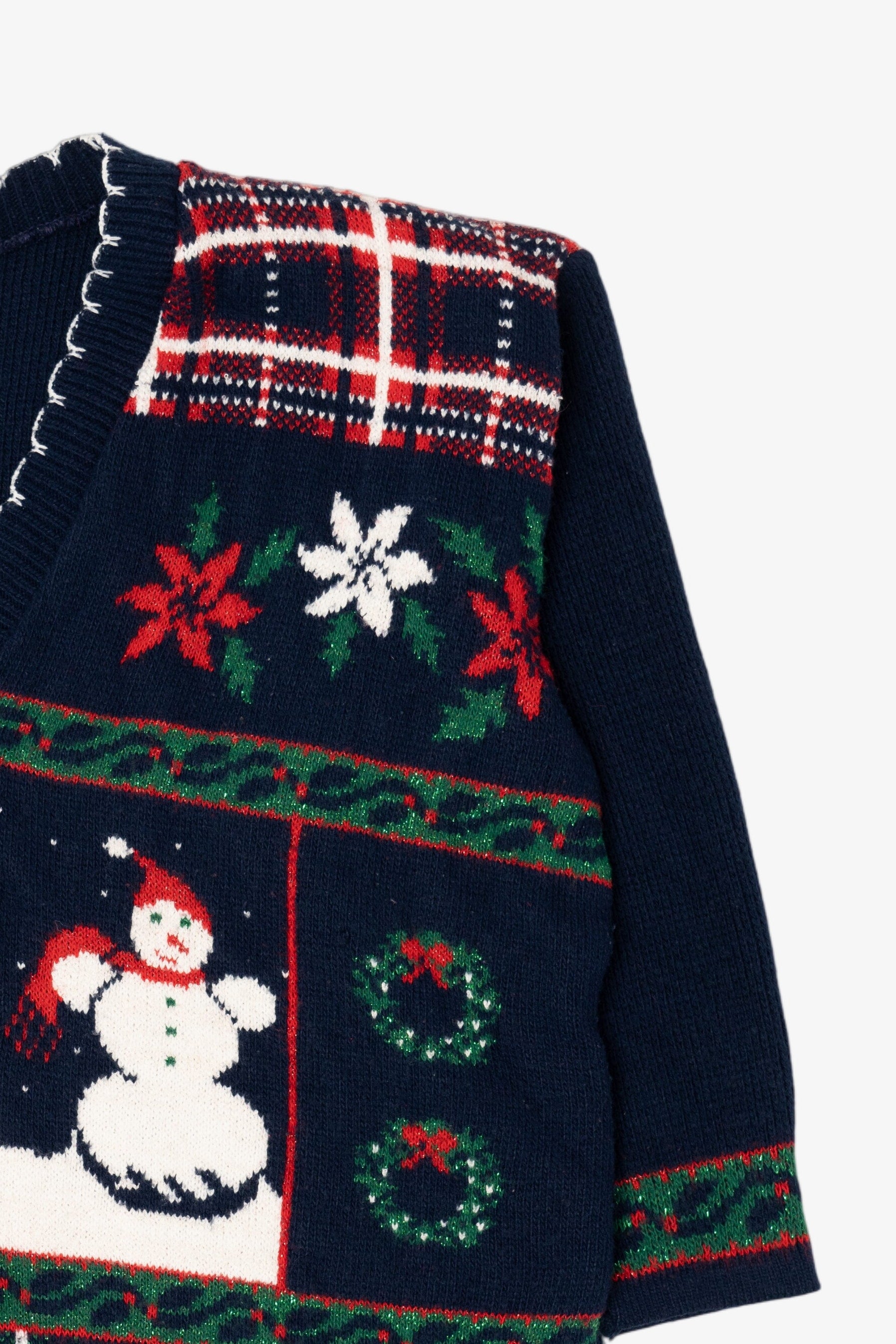Vintage Navy Blue Ugly Christmas Cardigan (1990s)