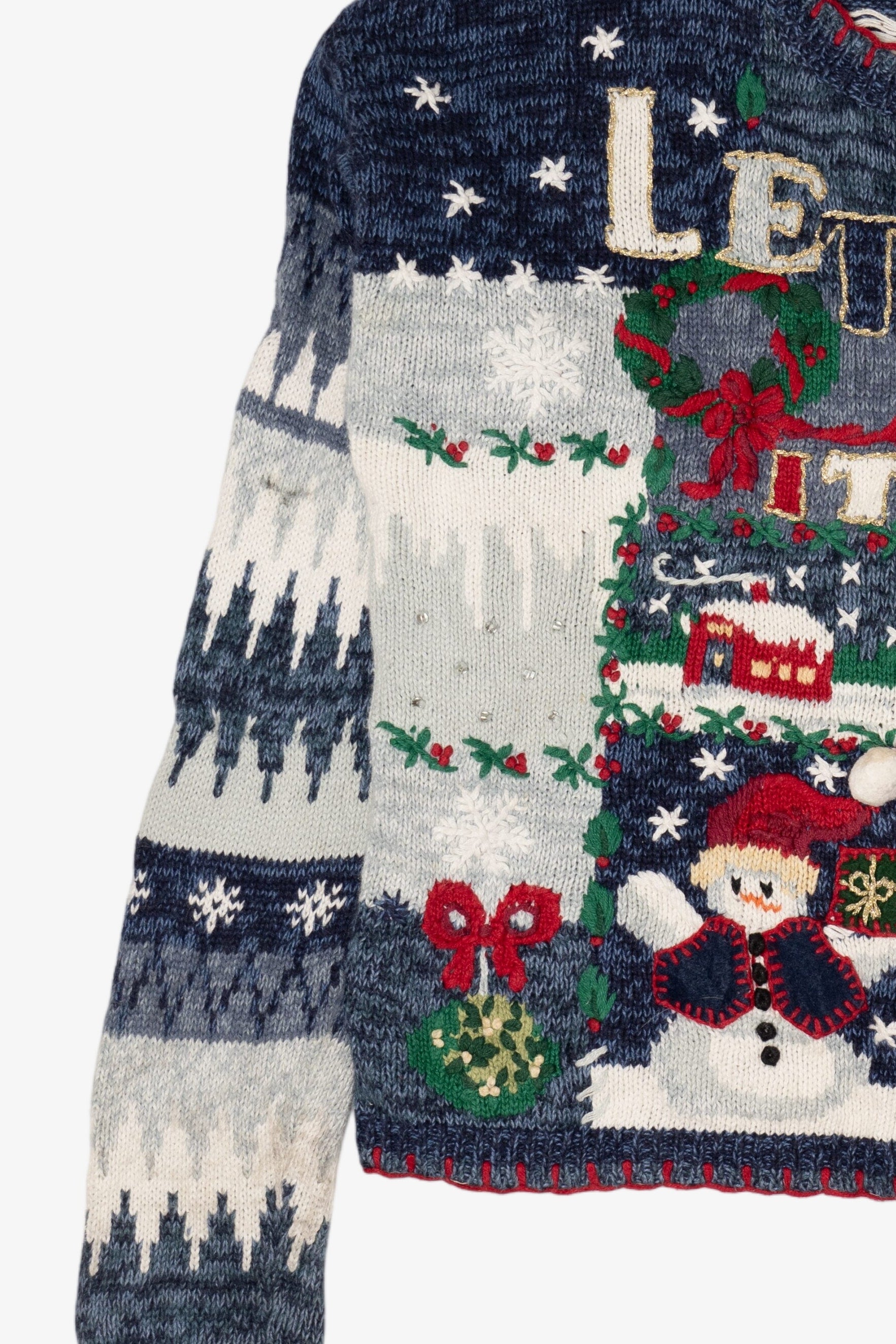 Vintage Blue Heirloom Collectibles "Let It Snow" Ugly Christmas Cardigan (2000s)