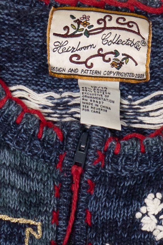 Vintage Blue Heirloom Collectibles "Let It Snow" Ugly Christmas Cardigan (2000s)