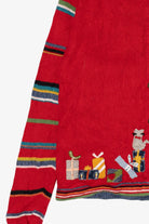 Vintage Hand Embroidered Red Susan Bristol Presents Ugly Christmas Cardigan (2000s)