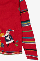 Vintage Hand Embroidered Red Susan Bristol Presents Ugly Christmas Cardigan (2000s)