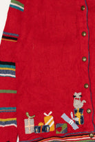 Vintage Hand Embroidered Red Susan Bristol Presents Ugly Christmas Cardigan (2000s)