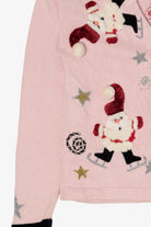 Vintage Pink Jack B. Quick Santa Ugly Christmas Cardigan (1990s)