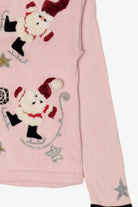 Vintage Pink Jack B. Quick Santa Ugly Christmas Cardigan (1990s)