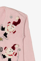 Vintage Pink Jack B. Quick Santa Ugly Christmas Cardigan (1990s)