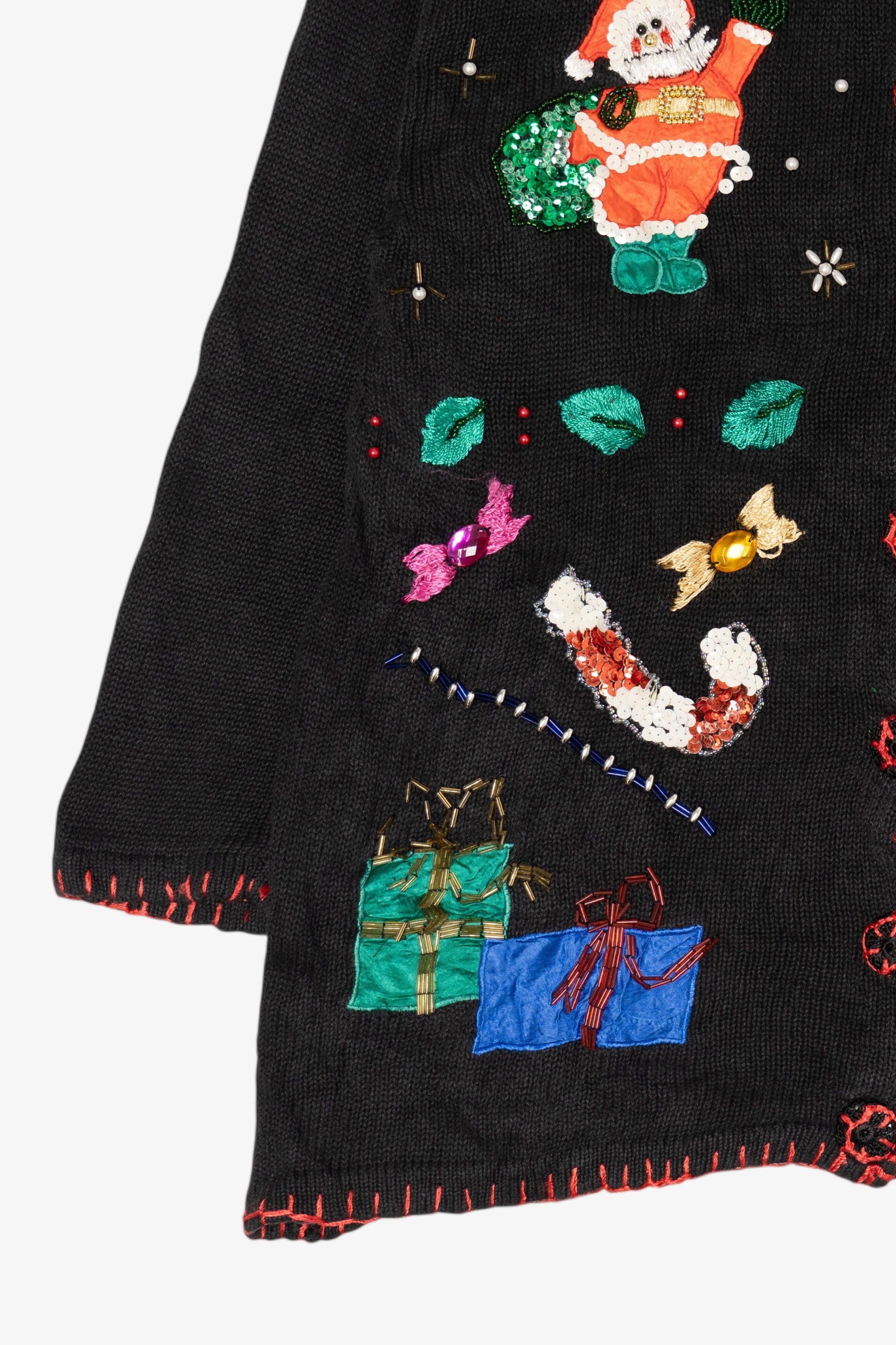 Vintage Black Victoria Women Ugly Christmas Cardigan (2000s)