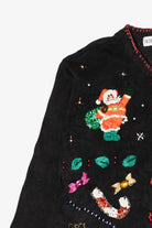 Vintage Black Victoria Women Ugly Christmas Cardigan (2000s)