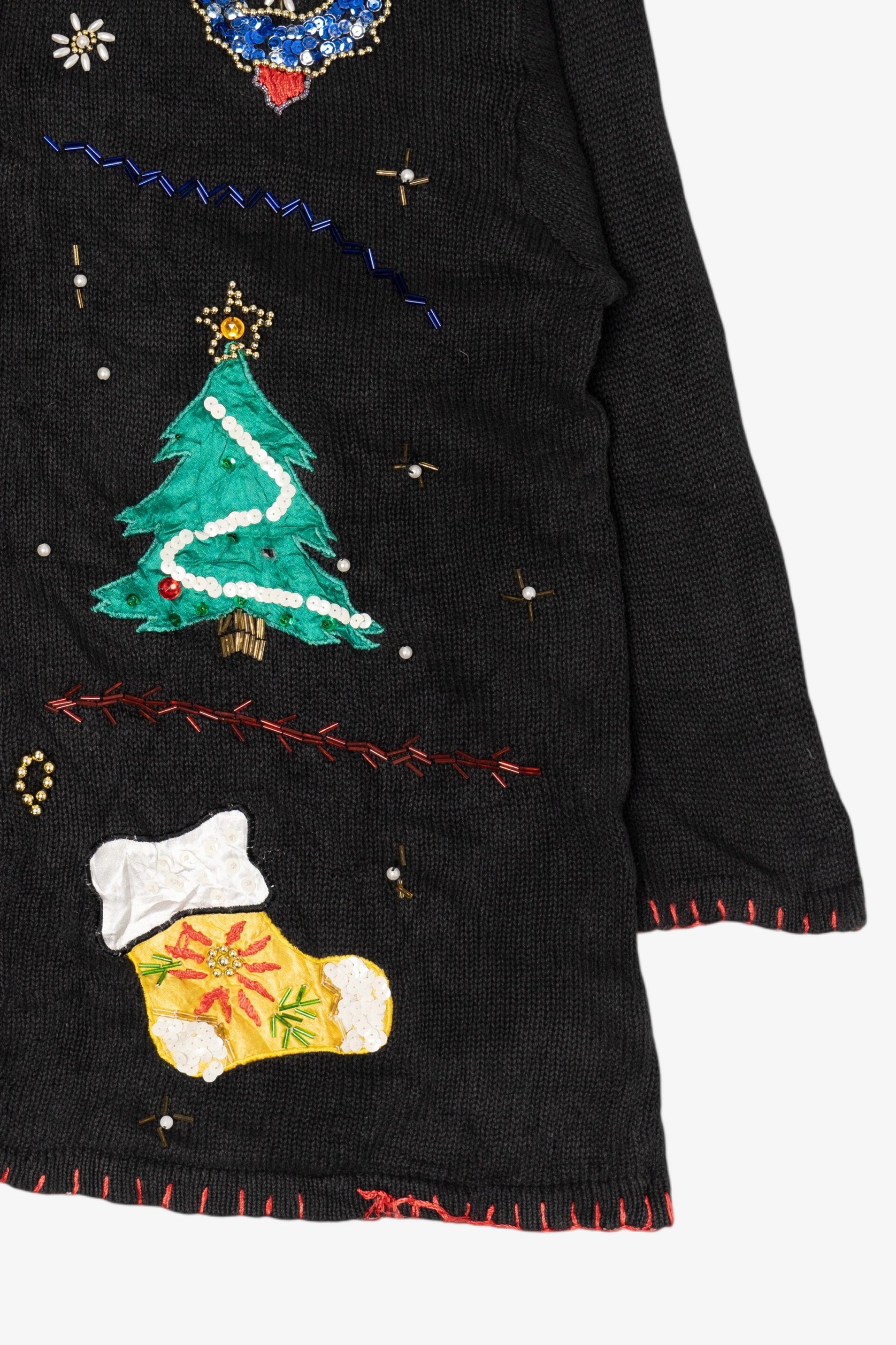 Vintage Black Victoria Women Ugly Christmas Cardigan (2000s)