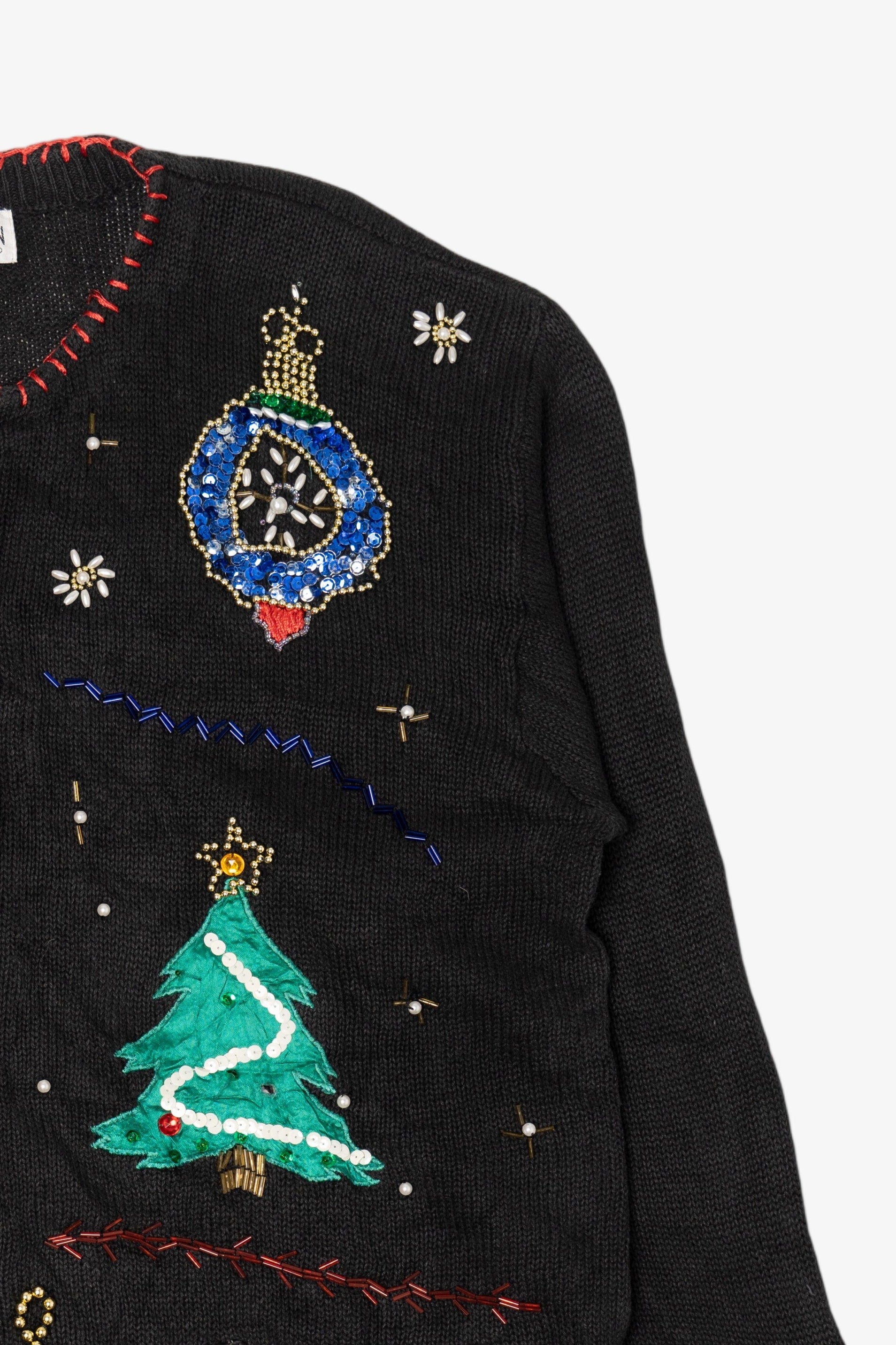 Vintage Black Victoria Women Ugly Christmas Cardigan (2000s)