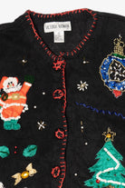 Vintage Black Victoria Women Ugly Christmas Cardigan (2000s)