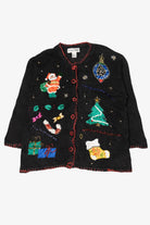 Vintage Black Victoria Women Ugly Christmas Cardigan (2000s)