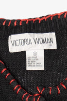 Vintage Black Victoria Women Ugly Christmas Cardigan (2000s)