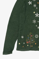 Green Christopher & Banks Santa Ugly Christmas Cardigan (2010s)