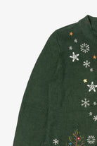 Green Christopher & Banks Santa Ugly Christmas Cardigan (2010s)