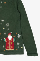 Green Christopher & Banks Santa Ugly Christmas Cardigan (2010s)