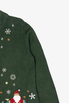 Green Christopher & Banks Santa Ugly Christmas Cardigan (2010s)