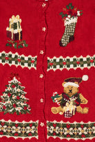 Vintage Red Croft & Barrow Ugly Christmas Cardigan (2000s)
