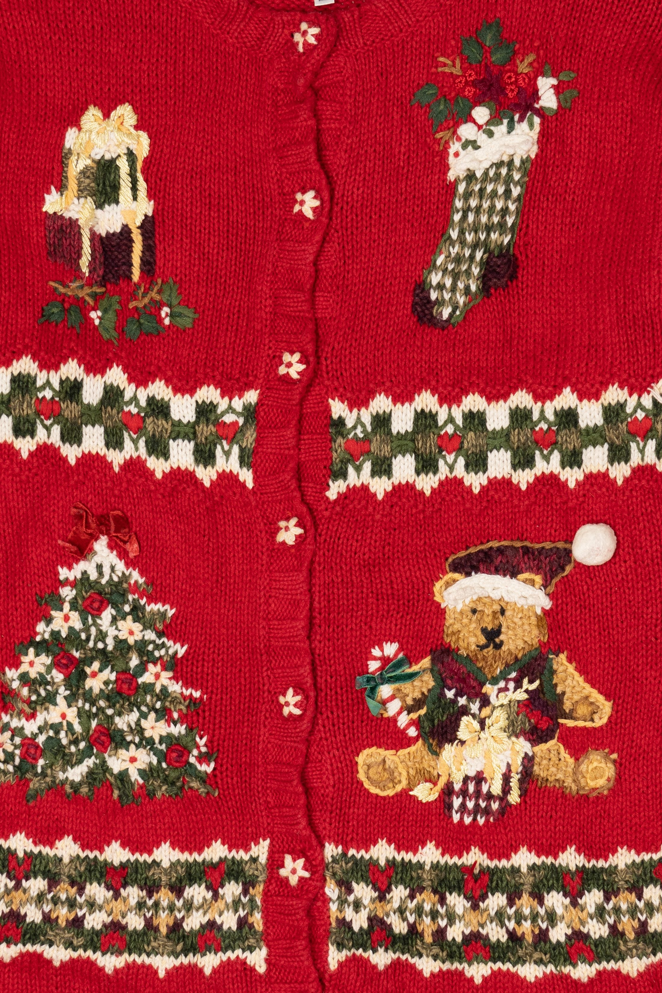 Vintage Red Croft & Barrow Ugly Christmas Cardigan (2000s)