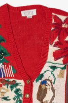 Vintage Red Petite Sophisticate Ugly Christmas Cardigan (2000s)