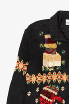 Vintage Black Fashion Bug Ugly Christmas Cardigan (1990s)