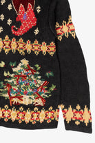 Vintage Black Fashion Bug Ugly Christmas Cardigan (1990s)