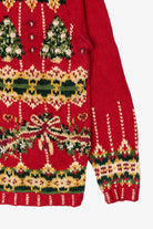 Vintage Red Tiara International Trees Ugly Christmas Cardigan (1990s)