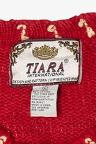 Vintage Red Tiara International Trees Ugly Christmas Cardigan (1990s)