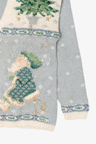 Vintage Light Blue Gallagher Santa Ugly Christmas Cardigan (1990s)