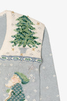 Vintage Light Blue Gallagher Santa Ugly Christmas Cardigan (1990s)