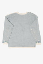 Vintage Light Blue Gallagher Santa Ugly Christmas Cardigan (1990s)