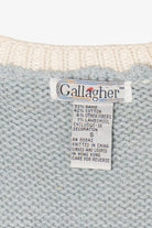 Vintage Light Blue Gallagher Santa Ugly Christmas Cardigan (1990s)