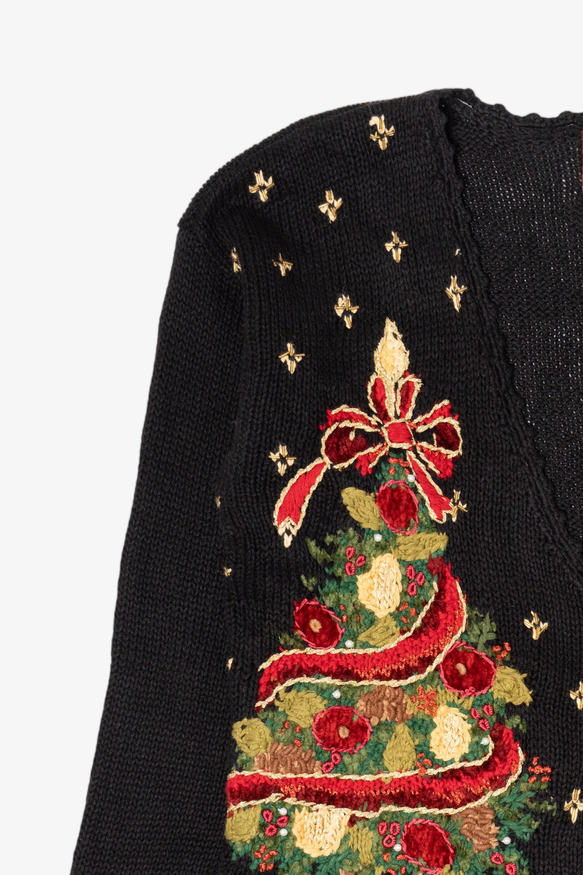 Vintage Black Tiara International Ugly Christmas Cardigan (1990s)