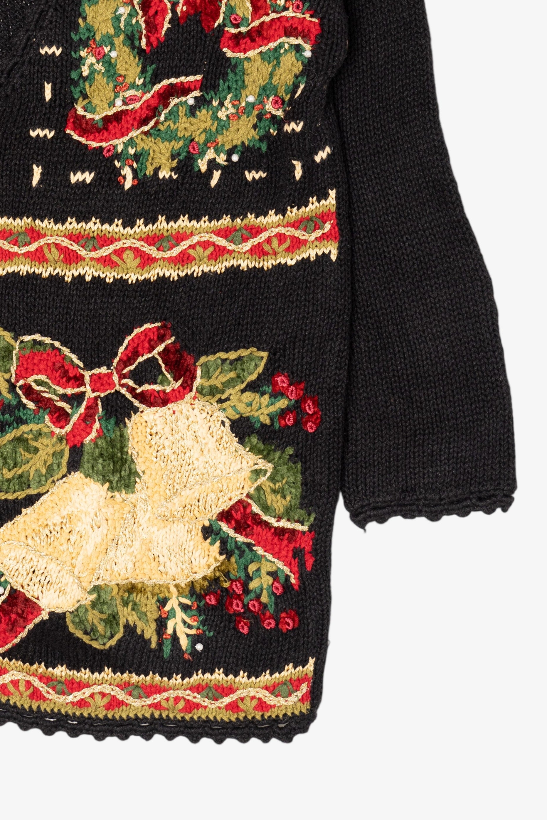 Vintage Black Tiara International Ugly Christmas Cardigan (1990s)