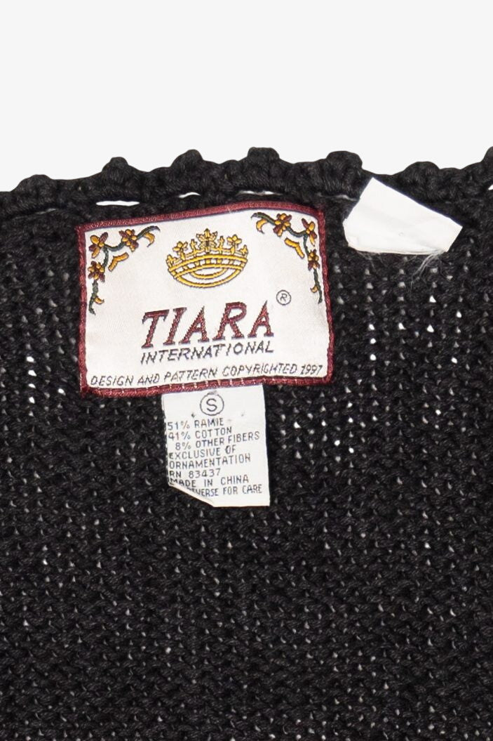 Vintage Black Tiara International Ugly Christmas Cardigan (1990s)