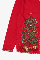 Vintage Y2k Lightweight Red Quacker Factory Santa Ugly Christmas Cardigan (2000s)