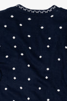 Vintage Navy Blue Nutcracker Winter Scene Ugly Christmas Cardigan (1990s)